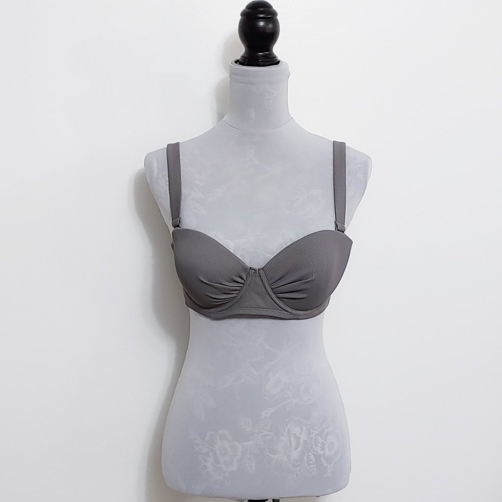 Aerie Ribbed Gray Bikini Top NWT